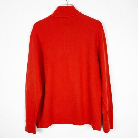 Polo Ralph Lauren Sweater Men's M Orange Quarter-Zip Pullover Collegiate Preppy - Picture 13 of 15